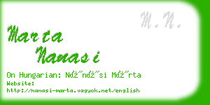 marta nanasi business card